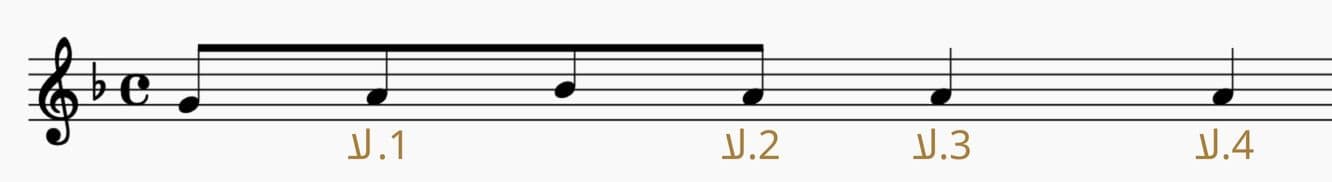 الجملة الموسيقية الأولى من اغنية نسم علينا الهوا لفيروز